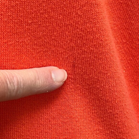 Brooks Brothers "346" Womens Orange Cardigan Sweater White Stripes - Size L READ - Picture 5 of 9